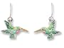 Little Hummingbird Sterling Silver and Enamel Earrings