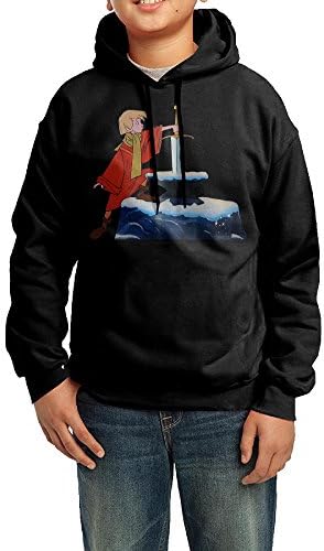 Boys Girls Kids The Sword In The Stone Hoodie Black Cotton Hoodie Large