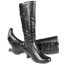 JANE KLAIN Damen Winter Langschaft Stiefel, Zierbänder, schwarz