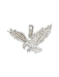 14k White Gold Eagle Landing Pendant