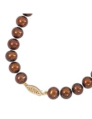 14K Yellow Gold Chocolate Fresh Water Pearl Necklace