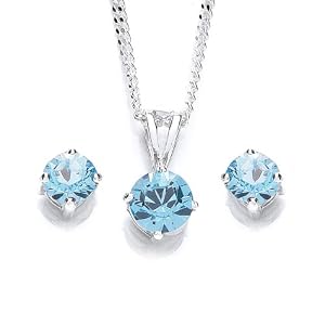 CHIC NC1040/1/NC1041/3C - Collar de mujer de plata de ley con 3 cristales, 46 cm