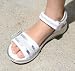 Geox Juice Girl's Leather Sandals in White / Silver - FREE SHIPPING