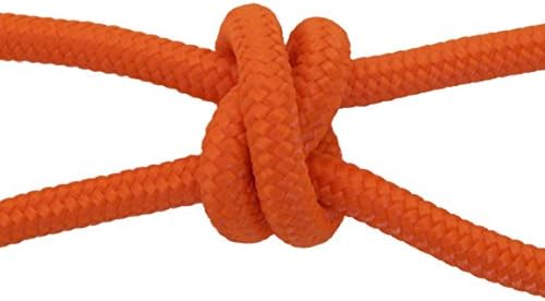 4 Knot Horse Rope Halter - 5mm Stiff Polyester (Neon Orange, Yearling)