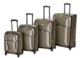 Rockland Luggage Impact Spinner 4 Piece Luggage Set, Olive, One Size Rockland Luggage Impact Spinner 4 Piece Luggage Set, Olive, One Size