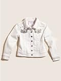 GUESS Kids Girls White Denim Jacket with Jewels