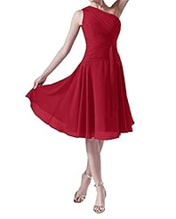 Knee Length Chiffon One Shoulder Pleated Evening Dress/Bridesmaid Dress/Prom Dress/Party Dress 