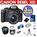 Canon EOS Rebel XSI (REFURBISHED)12.2 MP Digital SLR Camera with EF-S 18-55mm IS Lens + 4 GB Memory Card + 6 Piece Accessory Kit + Camera Holster Case + Multi-Coated Glass UV Filter + 3 Year Warranty Repair Contract