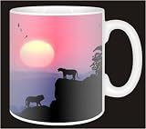 Review Advanta  / LIONS at SUNSET SILHOUETTE Coffee Mug
