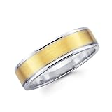 14K 2 Two Tone Gold Brushed Finish Designer Wedding Band Size 10