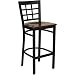 Black Window Back Metal Restaurant Bar Stool - Cherry Wood Seat [XU-DG6R7BWIN-BAR-CHYW-GG]