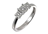 9ct White Gold Diamond Cluster Ladies Ring
