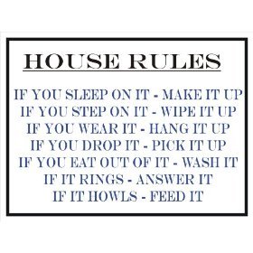 F1776 HOUSE RULES FUNNY METAL FRIDGE MAGNET SIGN: Amazon.co.uk: Kitchen ...