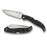 SPYDERCO Tatanka G-10 Black Plain Edge Knife, Black, Left/Right