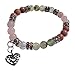 Love: Rose Quartz, Rhodochrosite, & Prehnite Gemstone Beaded Stretch Bracelet