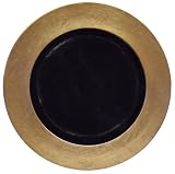 Caspari 13-inch Lacquer Charger, Gold with Black