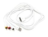 Skiva F101 MediaFlow Composite Video/AV Cable with USB Sync/Charge for iPhone 4S/4, iPad 3, iPad 2, iPhone, iPad and iPod