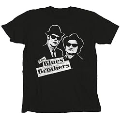 Blues Brothers Black and White Jake and Elwood Black T-Shirt Tee