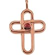 14K Rose Gold Mozambique Garnet Cross Pendant