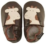 Bobux Infant Baby Toddler Eco Leather Shoes Brown Giraffe Slip On Booties