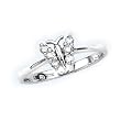10K White Gold 0.15 ct. Diamond Butterfly Ring