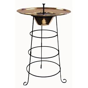 Copper Solar Birdbath by