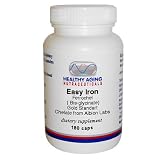 Healthy Aging Nutraceuticals Easy Iron -Ferrochel ( Bis-Glycinate) Gold Standart Chelate From Albion Labs 180 Caps