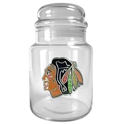 Chicago Blackhawks NHL 31oz Glass Candy Jar by Great American Products