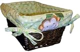 Lambs & Ivy Papagayo Basket with Liner, Green