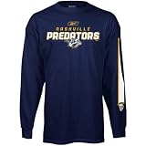 Reebok Nashville Predators Navy Blue Sharp Edge Long Sleeve T-shirt