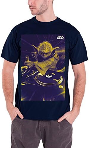 Star Wars DJ Yoda Official Mens New Blue T Shirt
