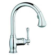 Hot Sale GROHE 33 870 000 Bridgeford Dual Spray Pull-Out Kitchen Faucet, Chrome