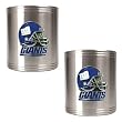 New York Giants 2pc Stainless Steel Can Holder Set- Helmet Logo NFL Football