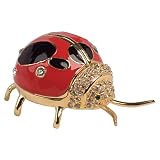 Lady Bug Shaped Jewelry Trinket Box in Czech Preciosa Crystals