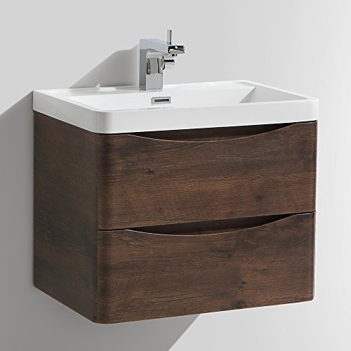 Cheap Price Bali Bathroom 600mm Wall Hung Wood Effect Vanity Unit & 1