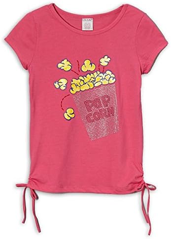 G Cute Girls Lovely Rhinestones T Shirt with Side Bow(GRLTOP-CAS,DPK-14/16)
