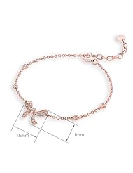 (X1000Diamond) 18K/750 Rose Gold Ribbon with Bezel Diamond Bracelet 6.5" + 1" (0.29ct, G-H Color, VS2-SI1 Clarity)