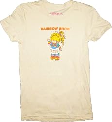 Rainbow Brite Waving Distressed Cream Tee T-Shirt
