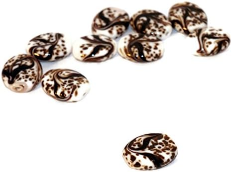 White Brown Black Czech Glass Flower Lampwork Set Handmade Artisan Beads Rondelle Round Tablet Shape Flat 18mm x 15mm 2pc