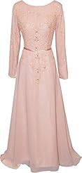 Chiffon/Satin Long Sleeves Bridesmaid Dress/Prom Dress/Party Dress/Wedding Dress 