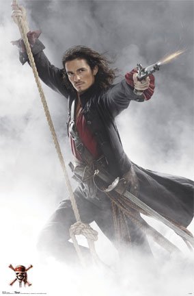 Pirates of the Caribbean 3 (Will Turner, Gun) Movie Poster Print - 24" X 36"