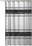 Maytex Racer Stripe Fabric Shower Curtain, Black