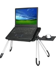 FlyStone? Portable Notebook Table Folding Laptop Buddy Desk Cooling Pad With Mouse Pad And Cup Holder for Asus VivoBook V551LB-DB71T / Apple MacBook Air 13-inch (Mid 2013) / Dell Inspiron 15 (I15RV-6190 BLK) / Dell Latitude 6430u / Lenovo G580 / Lenovo IdeaPad Z400 Touch / Microsoft Surface Windows 8 Pro / Razer Blade (2013) (Laptops 15 inches and under, Black)