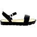 Womens Flatform Buckle Peep Toe Wedge Vacation Festival Strappy Sandals - Black - 8 - 39 - CD0129