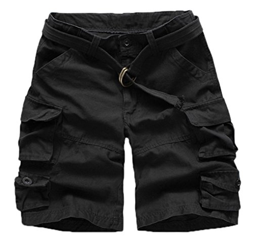 Mrignt Men's Cotton Beach Pockets Cargo Shorts(No Belt)