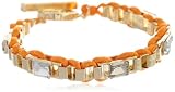 Anne Klein Bennet Gold-Tone Orange Friendship Bracelet