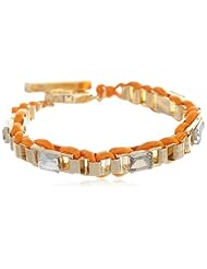Anne Klein "Bennet" Gold-Tone Orange Friendship Bracelet