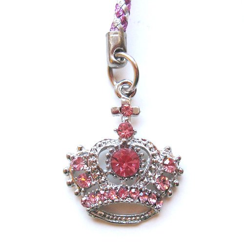 cell phone, Cell Phone Mobile Camera Charm Strap Beautiful Pink Crown Tiara