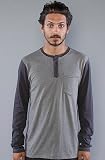 RVCA The Canal Henley in Grey Noise,Tops for Men