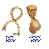 Gold Tone Brass No Tarnish Sleek Pinch Bail Large (For Pendants) 1